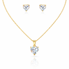 Solitaire Heart Necklace and Earrings