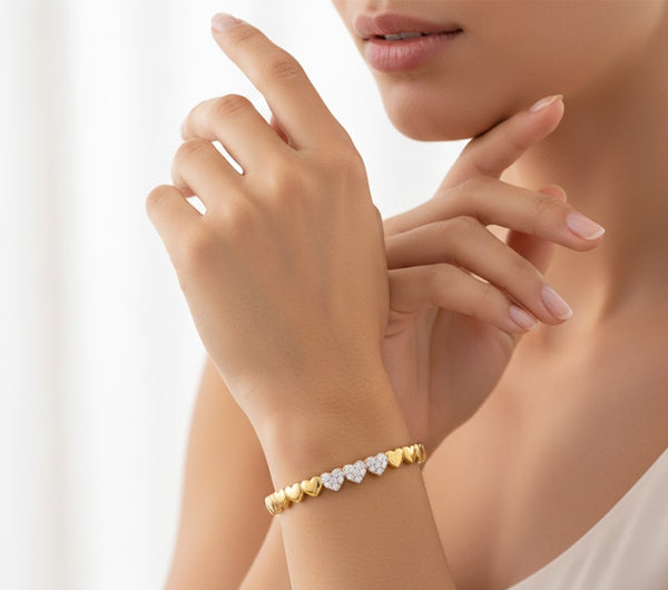 TriHeart Stud Bangle