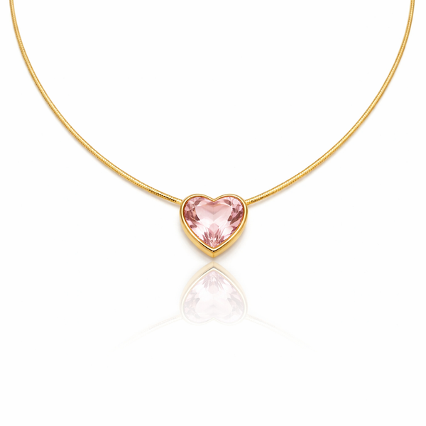 Blush Rose Heart Necklace