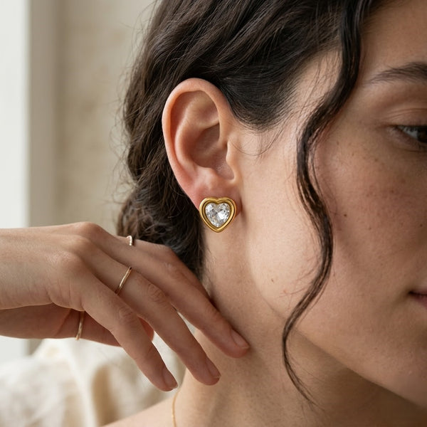 Heart Stud Earing Set