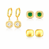 Emerald embellished border earring set