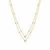 Double chain Stone Heart Necklace