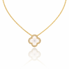 White Marble Clover Necklace