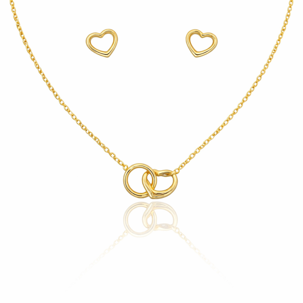 Intertwined Heart Necklace and Earrings