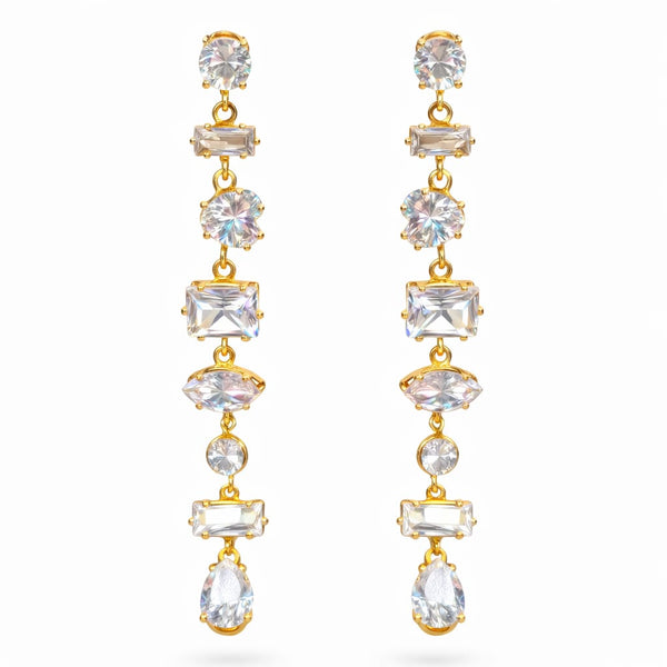 White Crystal Earrings