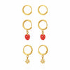 Strawberry flower earring set