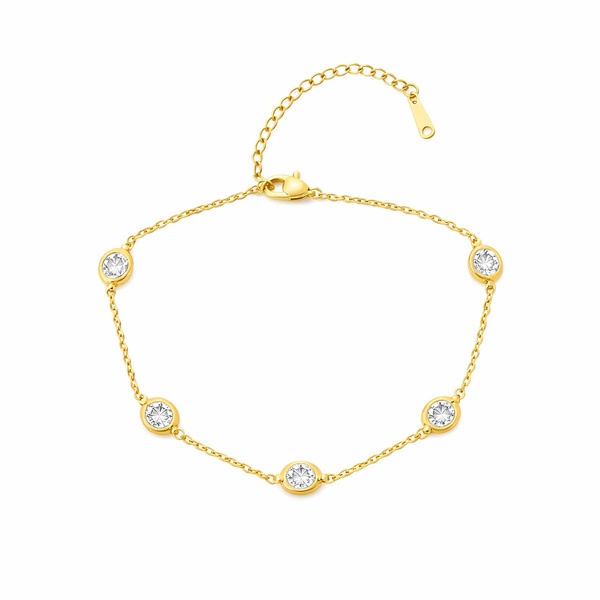 Oval Crystal Chain Bracelet