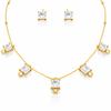 Sparkle Square Necklace with Earrings
