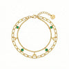 Dual chain emerald fin Bracelet