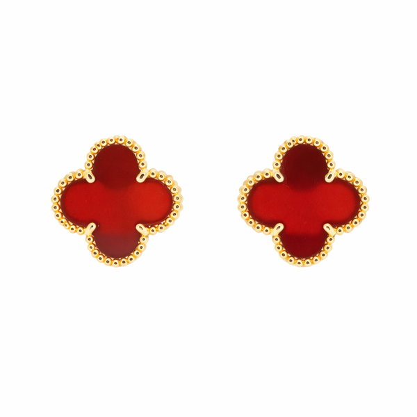 Wine Clover Earrings