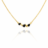 Black Gold Teardrop Cluster Necklace