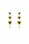 Emerald Heart Drop Earrings