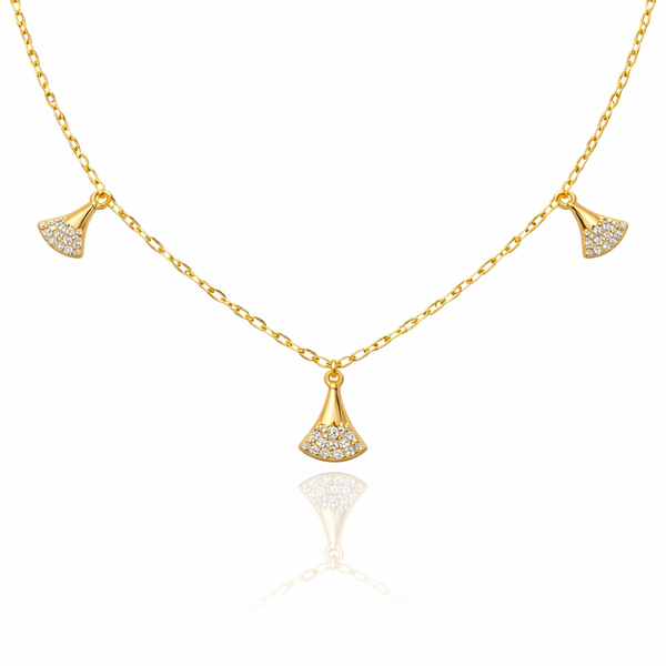 Crystal Studded Fin Necklace