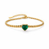 Twisted Chain Emerald Heart Bracelet