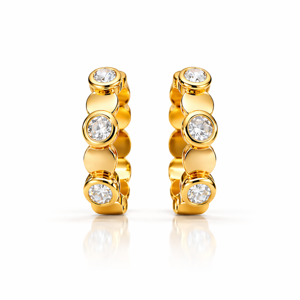 Crystal Circle Coin Earrings