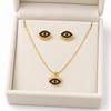 Midnight Studded Eye Necklace with Earrings