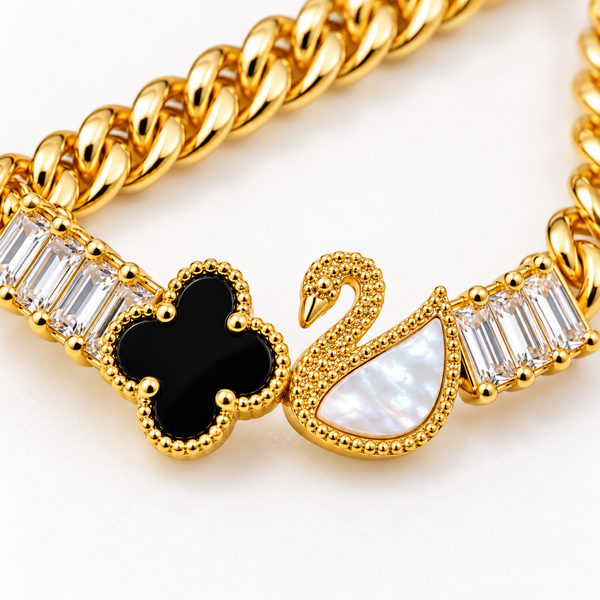 Swan Clover Bracelet