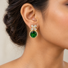 Emerald Crystal Halo Earring