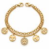 Dual Chain Dangling Charm Bracelet