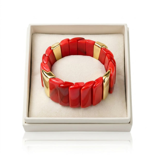 Viral Stackable Bar Bracelet - Maroon