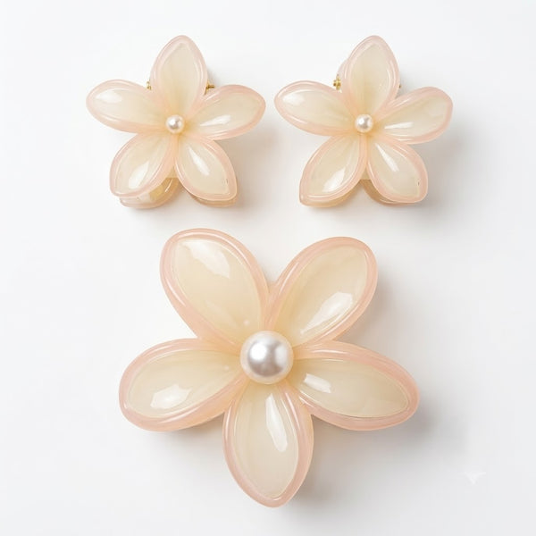 Belle Flower Claw Clip- Set of 3 hair claw clip for women by Fix My Hairs