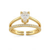 Tear Drop Studded Line Ring
