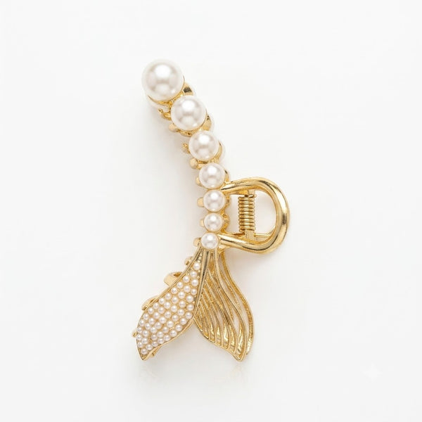 Close-up of the Pearly Mermaid Hair Claw showing pearl detail