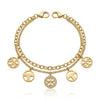 Dual Chain Dangling Charm Bracelet