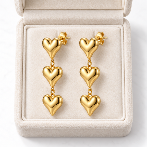 Multi Heart Drop Earring