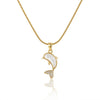 Moonstone Dolphin Charm Necklace