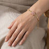 Pink Crystal Flower Studded Bracelet