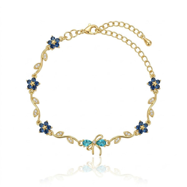 Sapphire Bloom Bow Bracelet