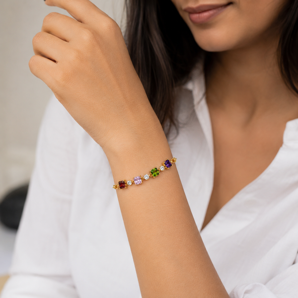 Crystal Cube Link Bracelet