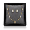 Rectangle charms necklace with Earrings