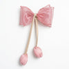 Organza Tulip Bud Tassel Bow Clip