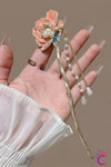Peony Studded Hair Stick shown with Fix My Hairs gift packaging