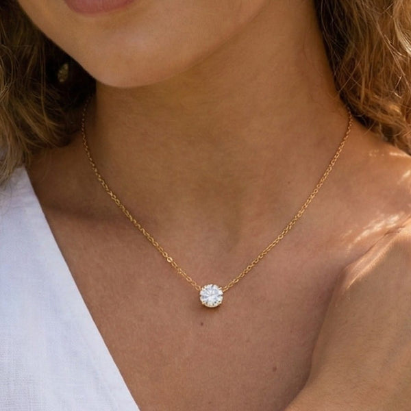 Solitaire Crystal Bracelet, Necklace and Earrings Set