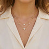 Double chain Stone Heart Necklace