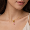 Pink Flower Charm Necklace