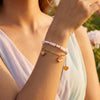 Dual pink chain gold heart bracelet