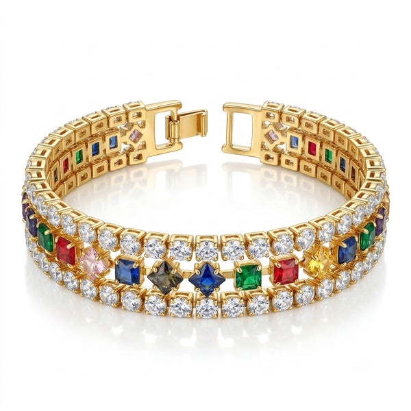 Multicolour Tri Layer Bracelet