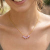 Pink Marque Cluster Necklace