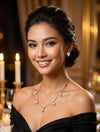 Sparkle Square Necklace with Earrings