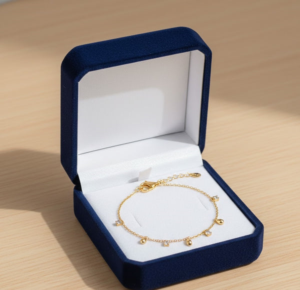 Gold Stone Charms Bracelet