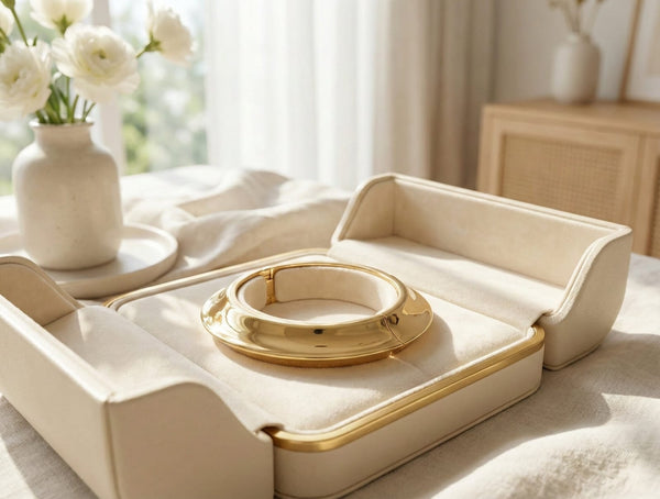 Onyx Gold Plated Bracelet Bangle