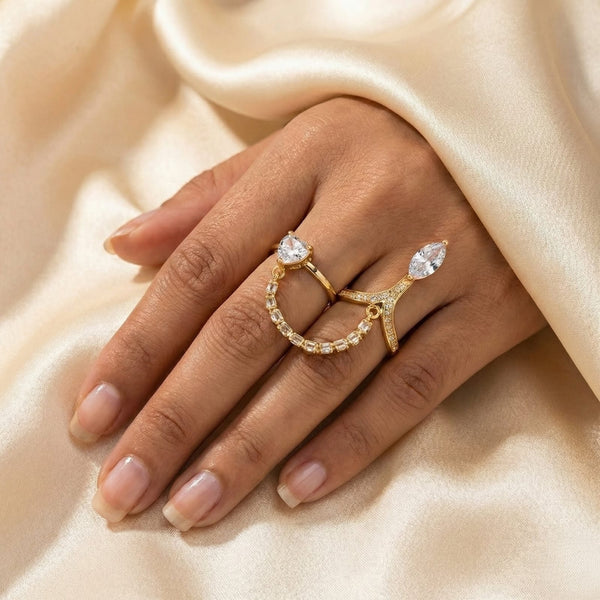Dual Embellished Twin Ring