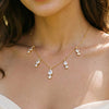 Crystal Teardrops Chain Necklace with earrings