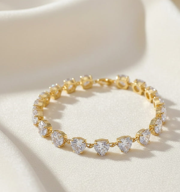 Stone Glass Heart Bracelet