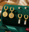 Vintage Rectangle Crystal Earring Set