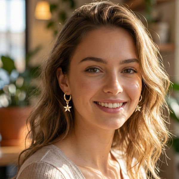 Crystal Daisy Dangle Earrings